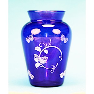 Blue Butterfly Vase