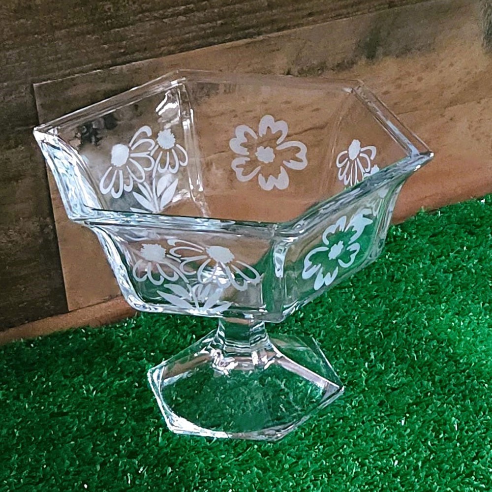 Floral Pattern Pedestal Dish