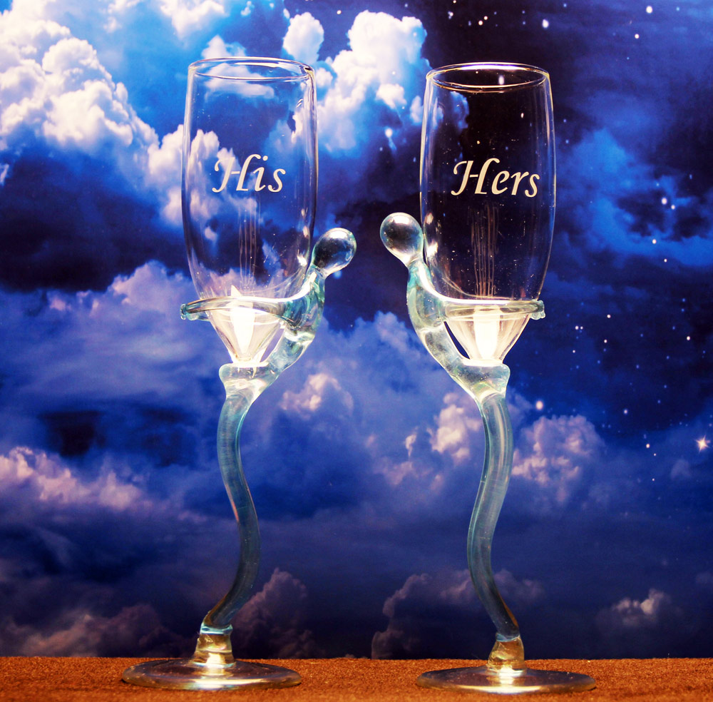 His n Hers Champagne Glasses