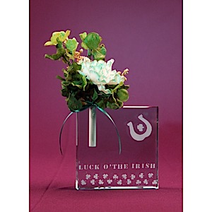 Luck O The Irish Heavy Glass Vase