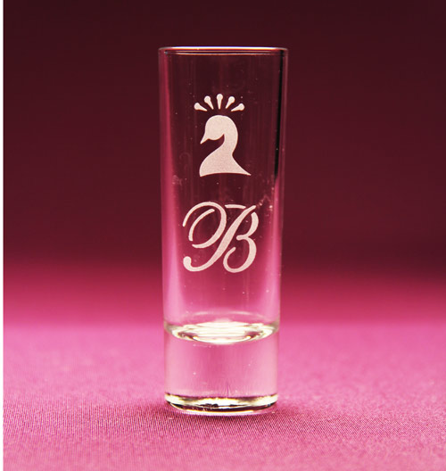 Monogram Peacock Shot Glass