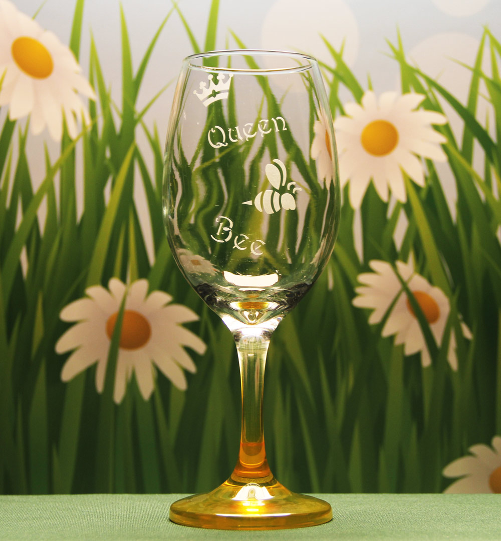 Queen Bee Wine Glass