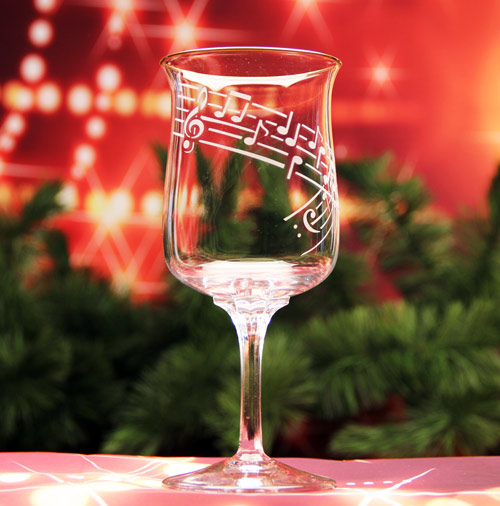 Sheet Music Wine Glass