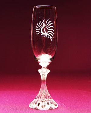 Peacock Champagne Flute