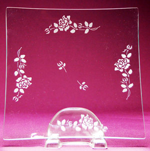 Long Stem Rose Platter