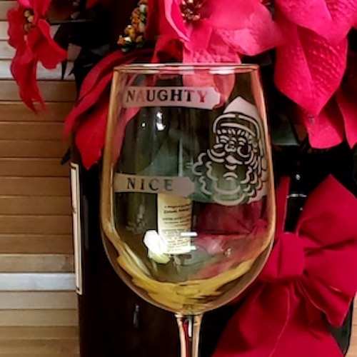 Naughty or Nice Wine Glass